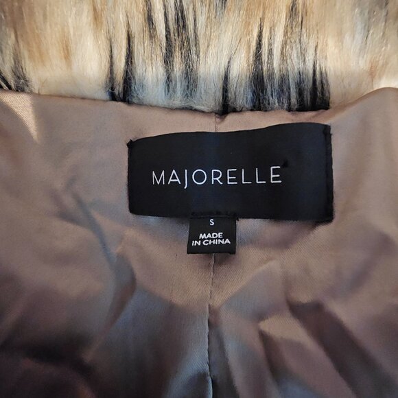 Majorelle S Faux Cheetah Fur Coat Faux Leather Accents Zippered Wildcat Soft - Picture 8 of 8